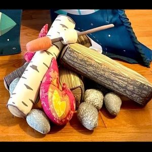 Crate and Barrel Plush Campfire Set